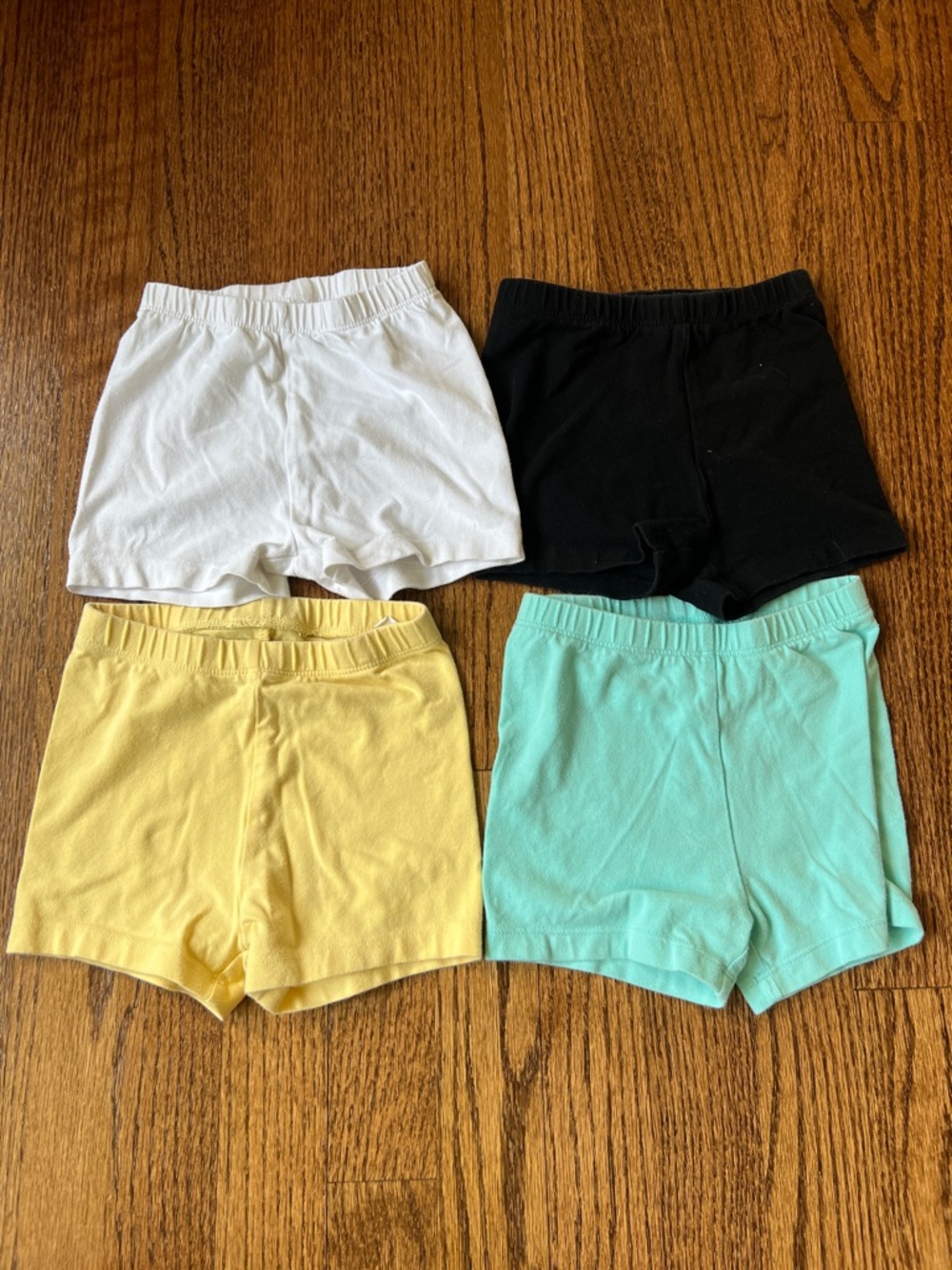 The Children's Place Cotton Stretch Shorts - White, Black, Yellow, Mint